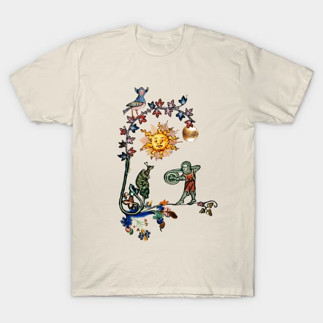 WEIRD MEDIEVAL BESTIARY WAR,KINGHT COMBATTING WITH GIANT SNAIL T-Shirt by BulganLumini